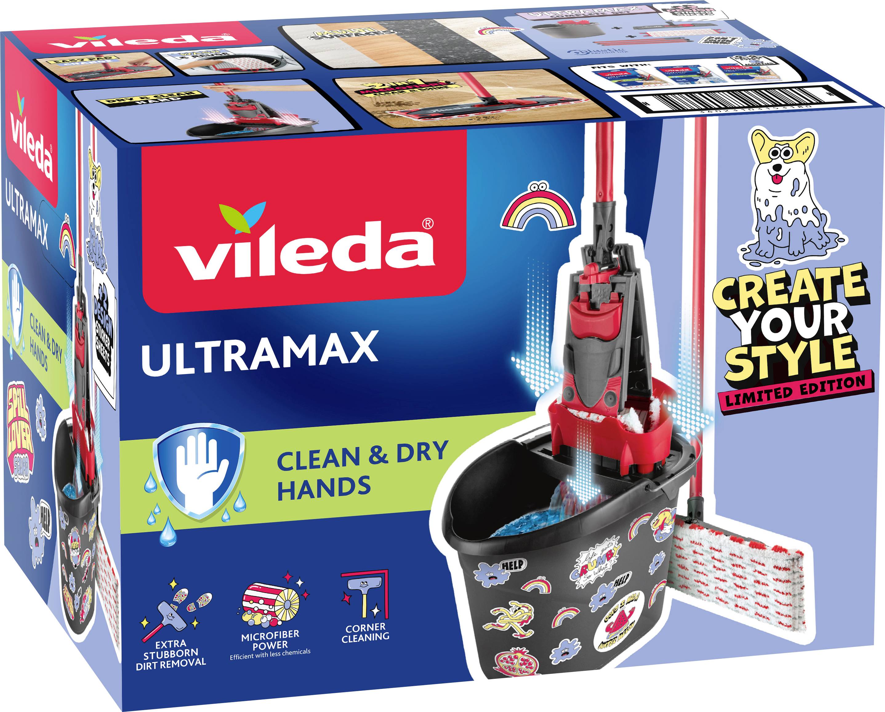 Vileda 183753 Bodenwischer-Set ULTRAMAX - Dirt is Good Limited Edition Anthrazit, Rot 1 St.