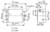 'Schaltplan einer elektrischen Komponente mit Maßangaben. Zeigt das Layout mit den Abmessungen: 75x60 mm max, und Bezeichnungen "1) Leitung" und "2) Last".'