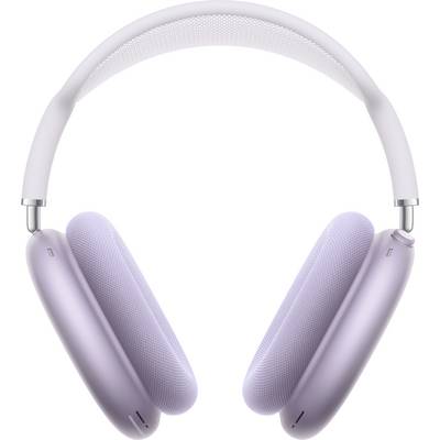 Violette Over-Ear-Kopfhörer, Vorderansicht, mit Mesh-Kopfband und gepolsterten Ohrmuscheln, entworfen für Komfort und Soundqualität.