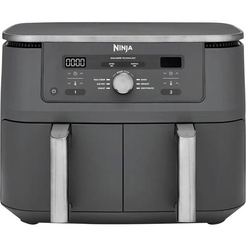 Ninja DZ400EU Dual Zone Heißluft-Fritteuse 9.5 l 2470 2 getrennte Temperaturregler Schwarz