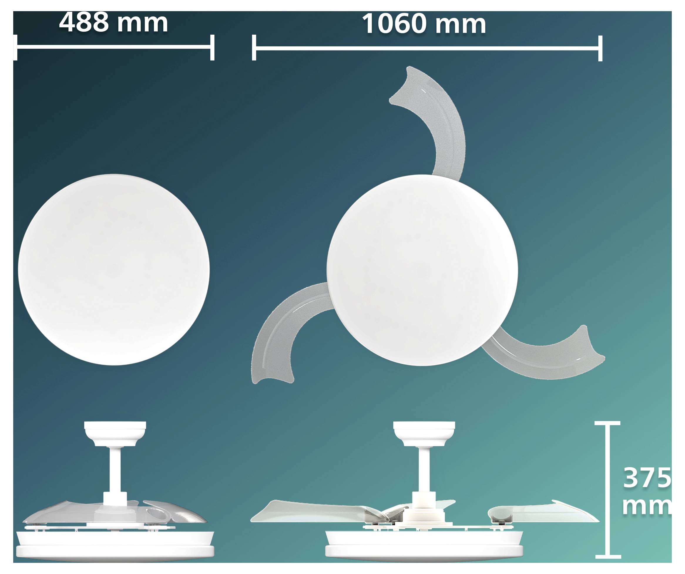 Philips LED Solr Deckenventilator 32 W mit Fernbedienung, Dimmbar-8
