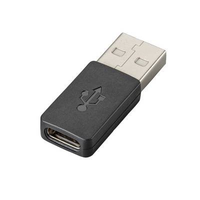 USB-C-Buchse auf USB-A-Stecker-Adapter auf weißem Hintergrund.