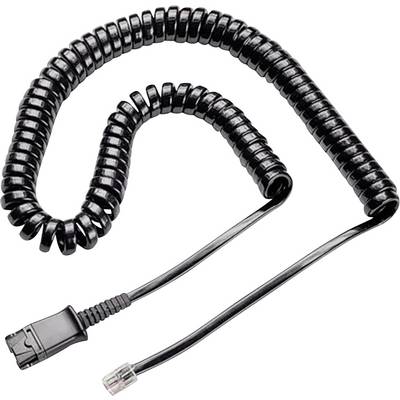 Aufgerolltes schwarzes Kopfhörer-Kabel mit zwei Steckern, isoliert auf weißem Hintergrund dargestellt.