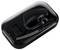 Schwarzes Plantronics Bluetooth-Headset mit Ladecase, Ohrbügel und Zubehörhalterung.
