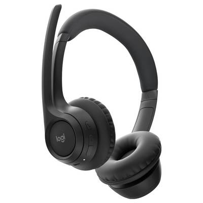 Schwarzes Over-Ear-Wireless-Headset mit Boom-Mikrofon, dargestellt vor weißem Hintergrund.