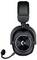 Schwarzes Over-Ear-Gaming-Headset mit gepolstertem Kopfbügel, Boom-Mikrofon und Logitech-G-Logo auf der Ohrmuschel.