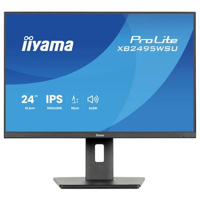 "iiyama ProLite XB2495WSU"-Monitor mit 24-Zoll-Bildschirm, 1920x1200-Auflösung, IPS-Technologie und integrierten Lautsprechern.