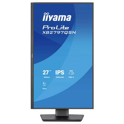 iiyama ProLite XB2797QSN Monitor mit 27" Display, IPS-Technologie, 2560x1440 Auflösung, 65W Stromversorgung und USB-C Konnektivität.