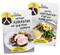 Zwei Rezeptkarten mit Gerichten: „Saftiger Rollbraten mit gegrilltem Gemüse" und „Zartes Wolfsbarsch-Filet mit Queller-Salat" mit einem lächelnden Koch.