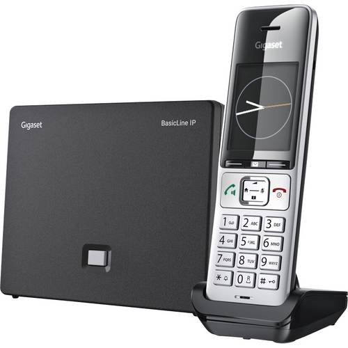Gigaset BasicLine IP+COMFORT 500HX DECT, GAP, IP-DECT/GAP, VoIP Schnurloses Telefon VoIP Schwarz/Silber