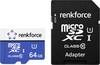 Renkforce RF-mSDXC-64GB microSDXC-Karte 64 GB Class 10, UHS-Class 1, UHS-I inkl. SD-Adapter