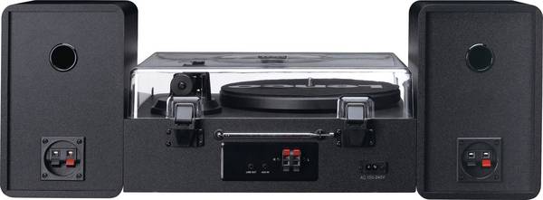 Lenco MC-760BK Stereoanlage DAB+, CD, MP3, Plattenspieler, Bluetooth®,   Schwarz