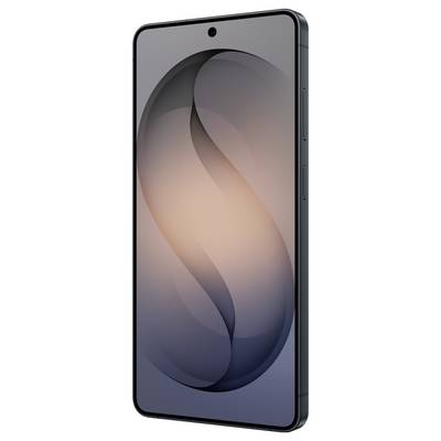 Ein modernes Smartphone mit vollflächigem Display und kreisförmigem frontalem Kamera-Ausschnitt, das ein abstraktes Farbverlauf-Hintergrundbild zeigt.