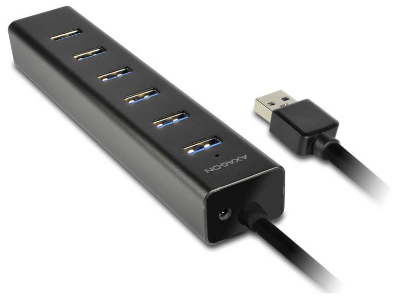 AXAGON HUE-SA7BP USB-Hub 7 Port USB-A, Micro USB USB 3.2 Gen1 5 GBit/s-6