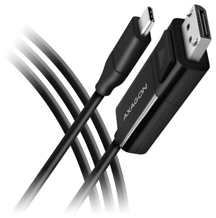 AXAGON USB-Adapter DisplayPort 1.2 USB-C®, DisplayPort Stecker 1.8 m Schwarz 4K UHD RVC-DPC-0