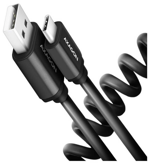 AXAGON USB-C® Kabel USB 2.0 USB-A Stecker, USB-C® Stecker 0.6 m Schwarz vergoldete Steckkontakte BUCM-AM10TB