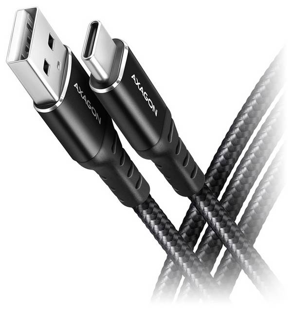 AXAGON USB-C® Kabel USB 2.0 USB-A Stecker, USB-C® Stecker 2 m Schwarz BUCM-AM20AB