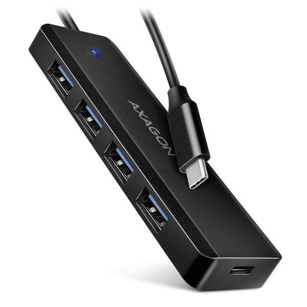 AXAGON HUE-C1C USB-Hub 4+1 Port USB-A (USB 3.0), USB-C® USB 3.0 5 GBit/s  Schwarz HUE-C1C