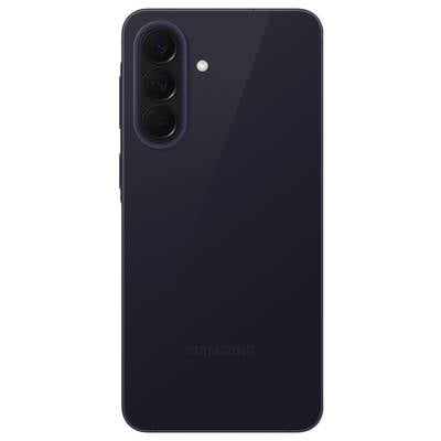 Rückseite eines schwarzen Samsung-Smartphones mit dreifacher Rückkamera und Blitz in der oberen linken Ecke.
