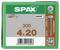Packung SPAX WIROX Schrauben mit Bezeichnung 300, 4 x 20, T20, hergestellt in Deutschland, mit Barcode und QR-Code.
