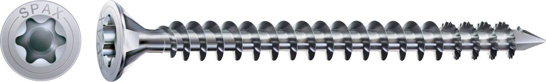 Metallschraube in Seitenansicht mit vergrößerter Stern-Antrieb-Kopf-Nahaufnahme links.