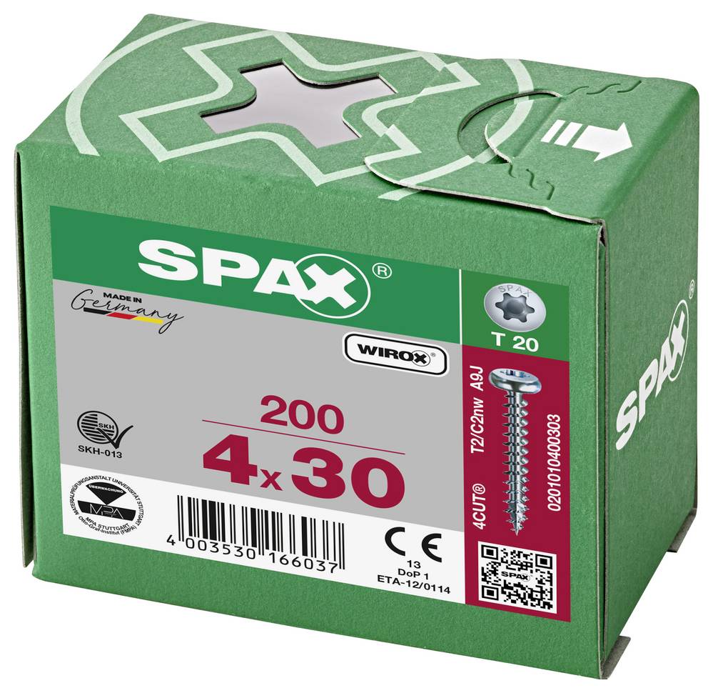 SPAX 0201010400303 Halbrundschrauben 4 mm 30 mm T-STAR plus Stahl 200 St.-6