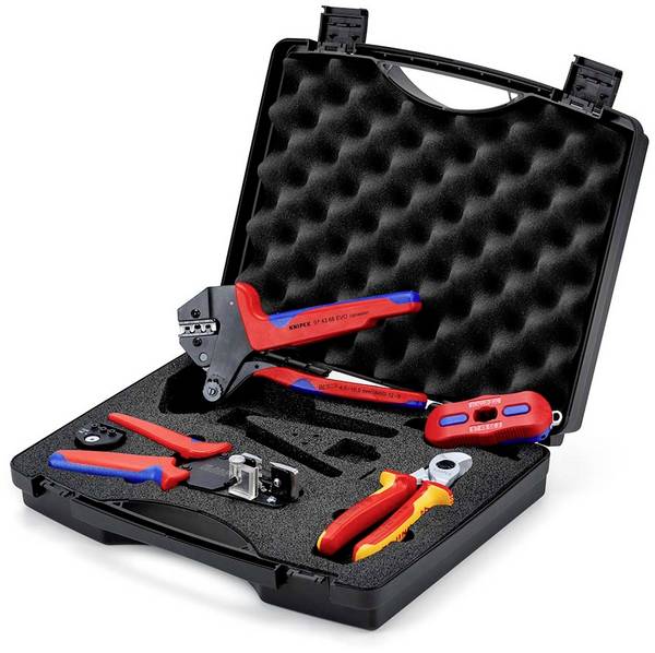 Knipex  97 91 04 V03 Crimpzange, Profi, Zangen Werkzeugkoffer bestückt  (B x H x T) 280 x 80 x 280 mm