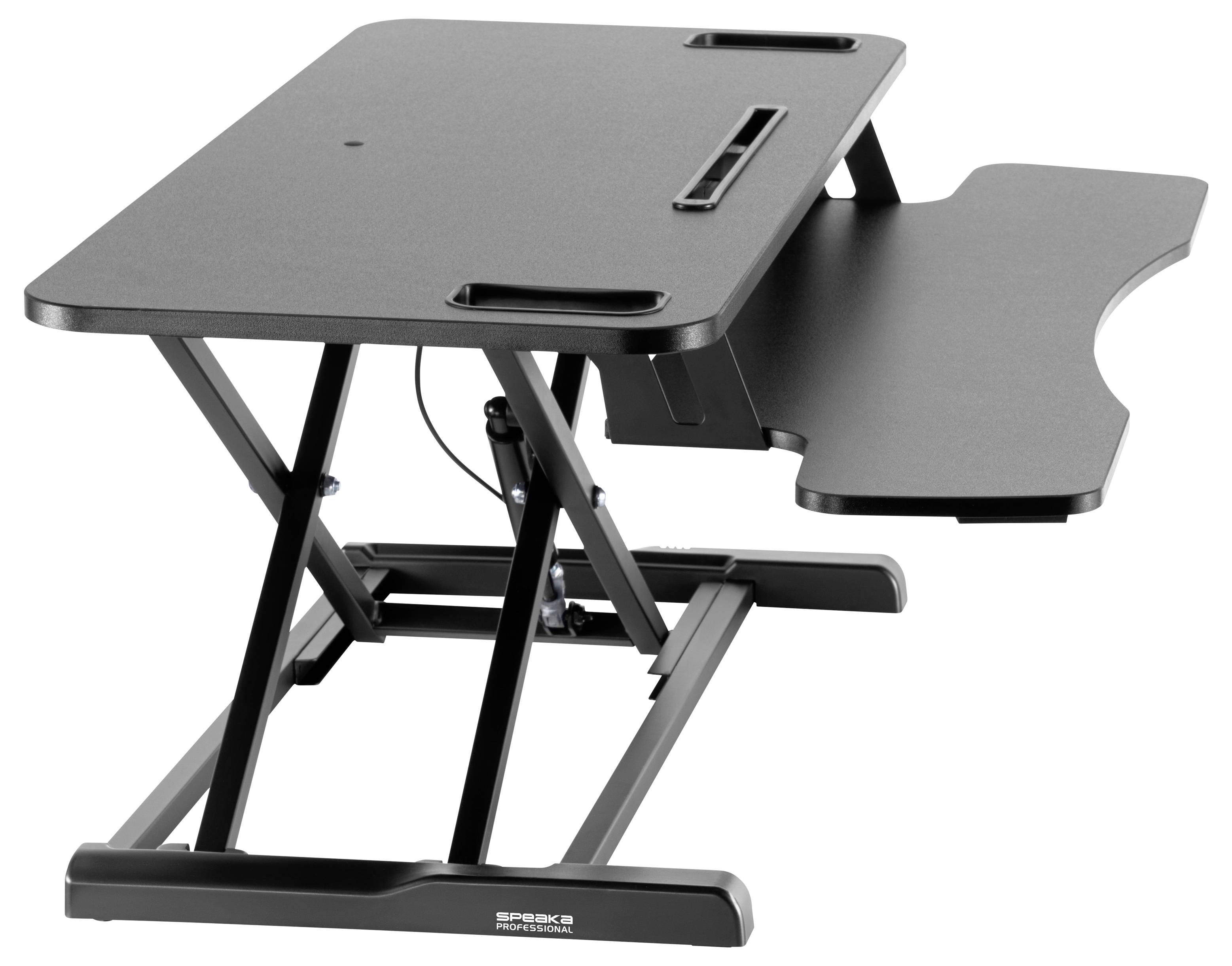 SpeaKa Professional SP-DESK-001 Sitz-Steh-Schreibtischaufsatz Höhen-Bereich: 110 bis 505 mm Schwarz-3