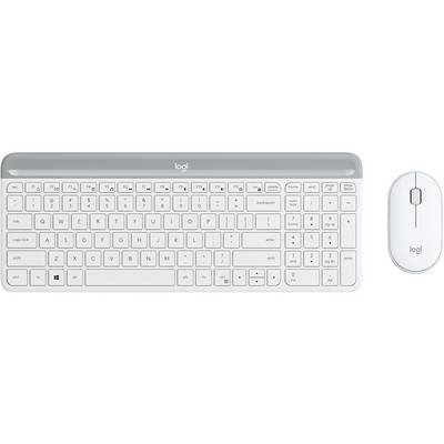 Logitech Slim Combo M Kabellos Tastatur, Maus-Set mit numerischer Tastatur, Integriertes Scrollrad, Geräuscharme Tasten -0