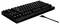 Schwarze mechanische Gaming-Tastatur mit RGB-beleuchteten Tasten und abnehmbarem USB-Kabel, in schräger Ansicht auf weißem Hintergrund dargestellt.