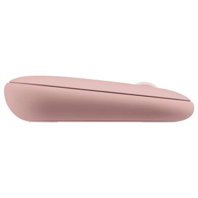Ein rosa ovales Kosmetik-Kompakt oder pillenförmiges Etui, das von der Seite dargestellt ist.