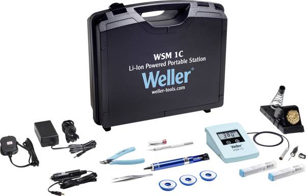 Weller WSM1C KIT F/G 230V Lötstation Set digital 50 W 100 - 400 °C Akkubetrieben, inkl. Ablage, inkl. Entlötpumpe, inkl. Lötspitze