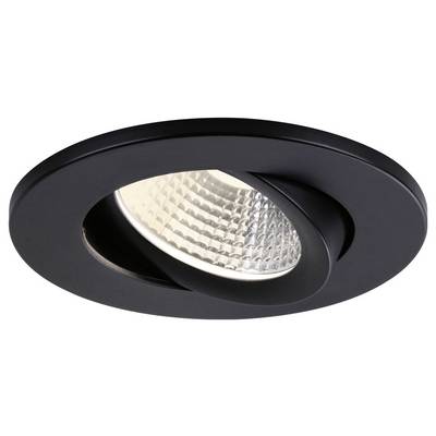 Schwarz versenkter Deckenspots mit verstellbarem rundem Rahmen und reflektierendem Leuchtmittelgehäuse