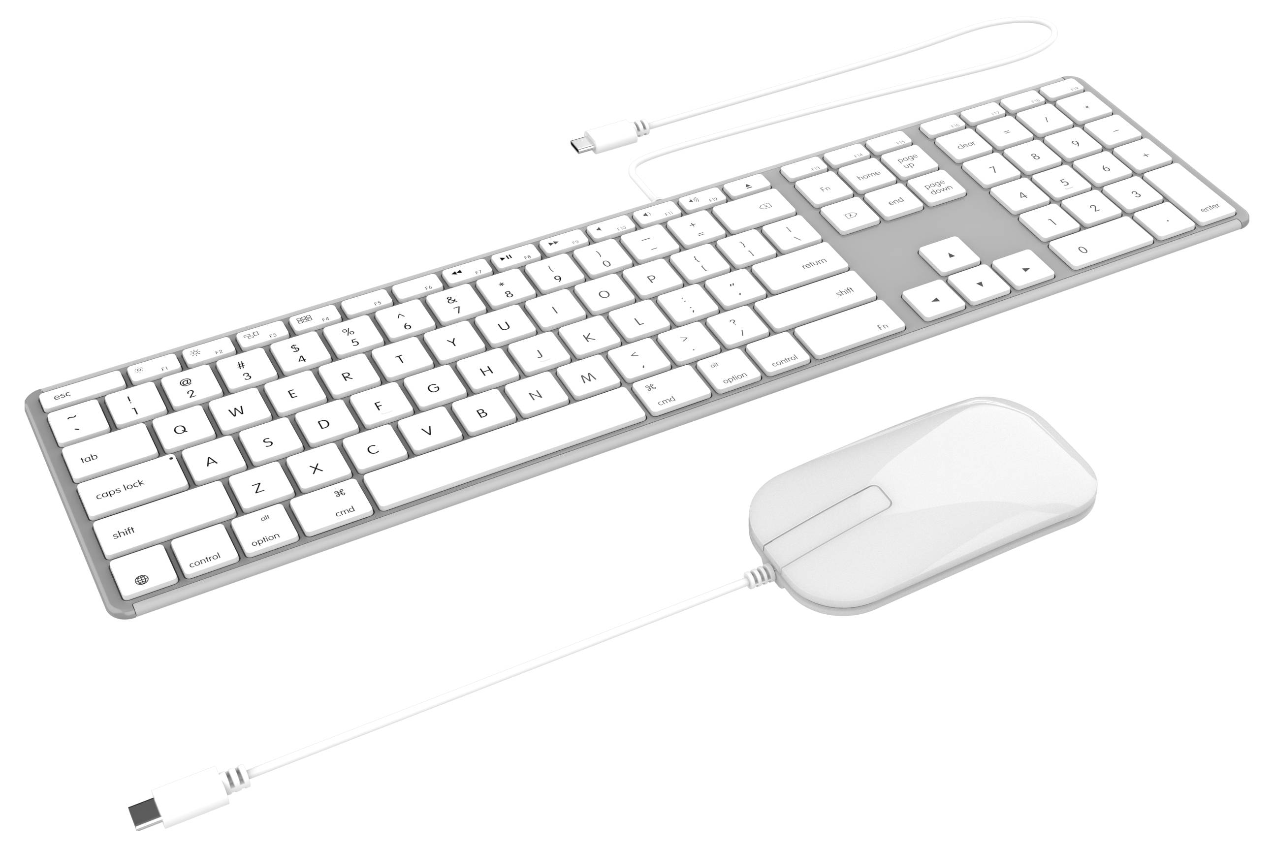 ZAGG USB-C Mac & iOS Kabelgebunden Tastatur, Maus-Set USB-Anschluss, Touch-Oberfläche UK-Englisch, QWERTY, Mac Weiß-1