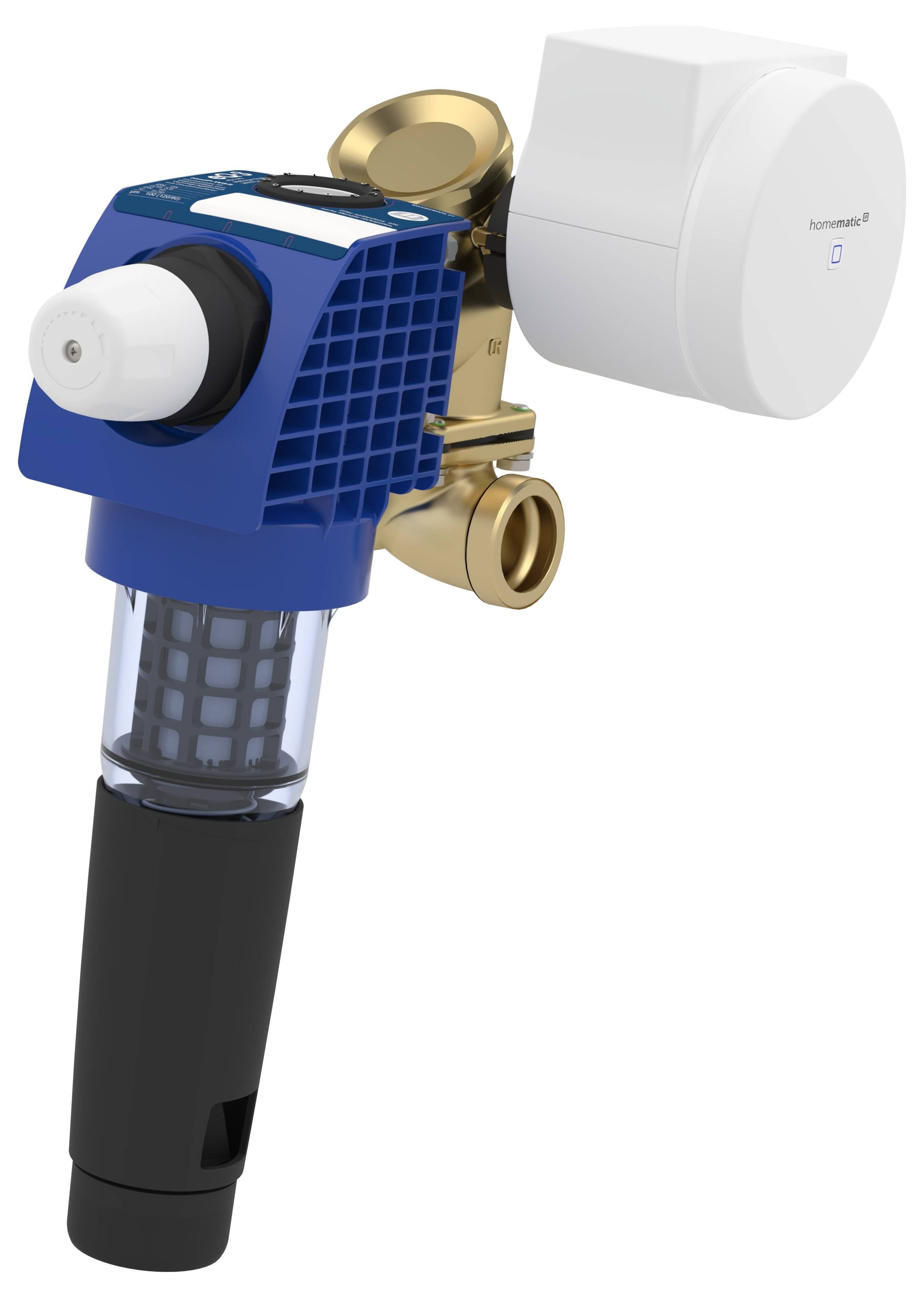 Homematic IP Funk Wassermelder, Wassersensor, Wasserventil mit Messfunktion HmIP-WSS-4