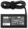 Lenovo Laptop-Netzteil mit angefügtem USB-C-Kabel und gedruckten Sicherheits-/Spezifikationsetiketten.