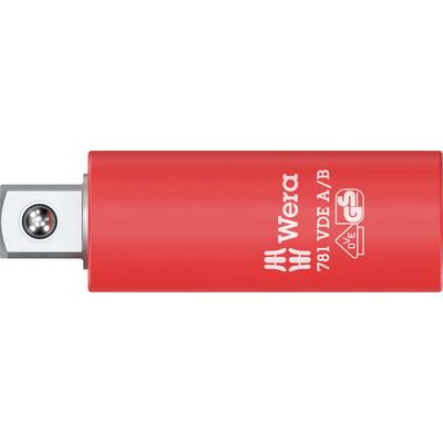 Roter Wera 781 VDE A/B isolierter Schraubendrehergriff mit Metallschaft und Logo auf der Seite.