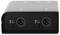 Schwarze Dual-XLR-Audiobox mit zwei Eingänge/Ausgänge auf der Frontplatte und Hebevorrichtung/Masseerdungsschaltern