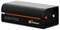 Black Palmer enZ passive two-channel unbalanced line isolation box with red and white audio jacks on the front and side<br><br>Schwarze Palmer enZ passive Zwei-Kanal-Unbalanced-Line-Isolationsbox mit roten und weißen Audio-Buchsen auf der Vorder- und Seite