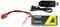 AMIWI 3000-mAh-LiPo-Akkupack mit rotem Stecker und USB-Ladekabel auf weißem Hintergrund
