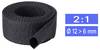 TRU COMPONENTS TC-14976076 Gewebe-Schrumpfschlauch Schwarz 12 mm 6 mm Schrumpfrate:2:1 Meterware