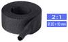 TRU COMPONENTS TC-14976084 Gewebe-Schrumpfschlauch Schwarz 20 mm 10 mm Schrumpfrate:2:1 Meterware