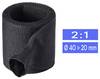 TRU COMPONENTS TC-14976092 Gewebe-Schrumpfschlauch Schwarz 40 mm 20 mm Schrumpfrate:2:1 Meterware