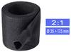 TRU COMPONENTS TC-14976096 Gewebe-Schrumpfschlauch Schwarz 35 mm 17.5 mm Schrumpfrate:2:1 Meterware
