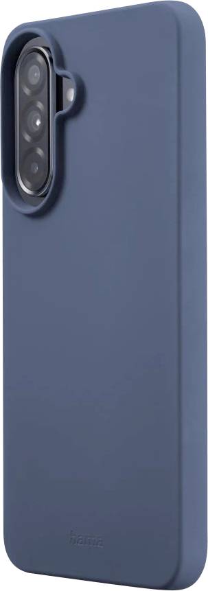 Blaue Smartphone-Hülle, von hinten gezeigt, mit erhöbenem Kameraausschnitt für ein Multi-Objektiv-Telefon.