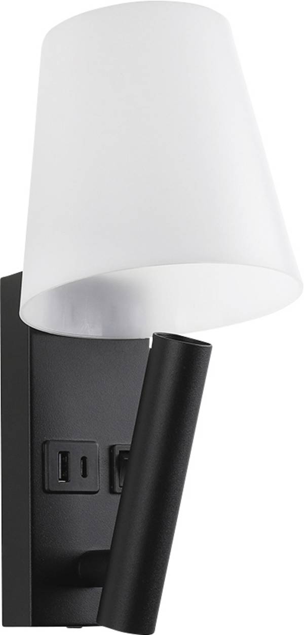 V-TAC VT-88062 240016 Wand-Nachttischlampe LED fest eingebaut EEK: G (A - G) 2 W SMD LED Schwarz