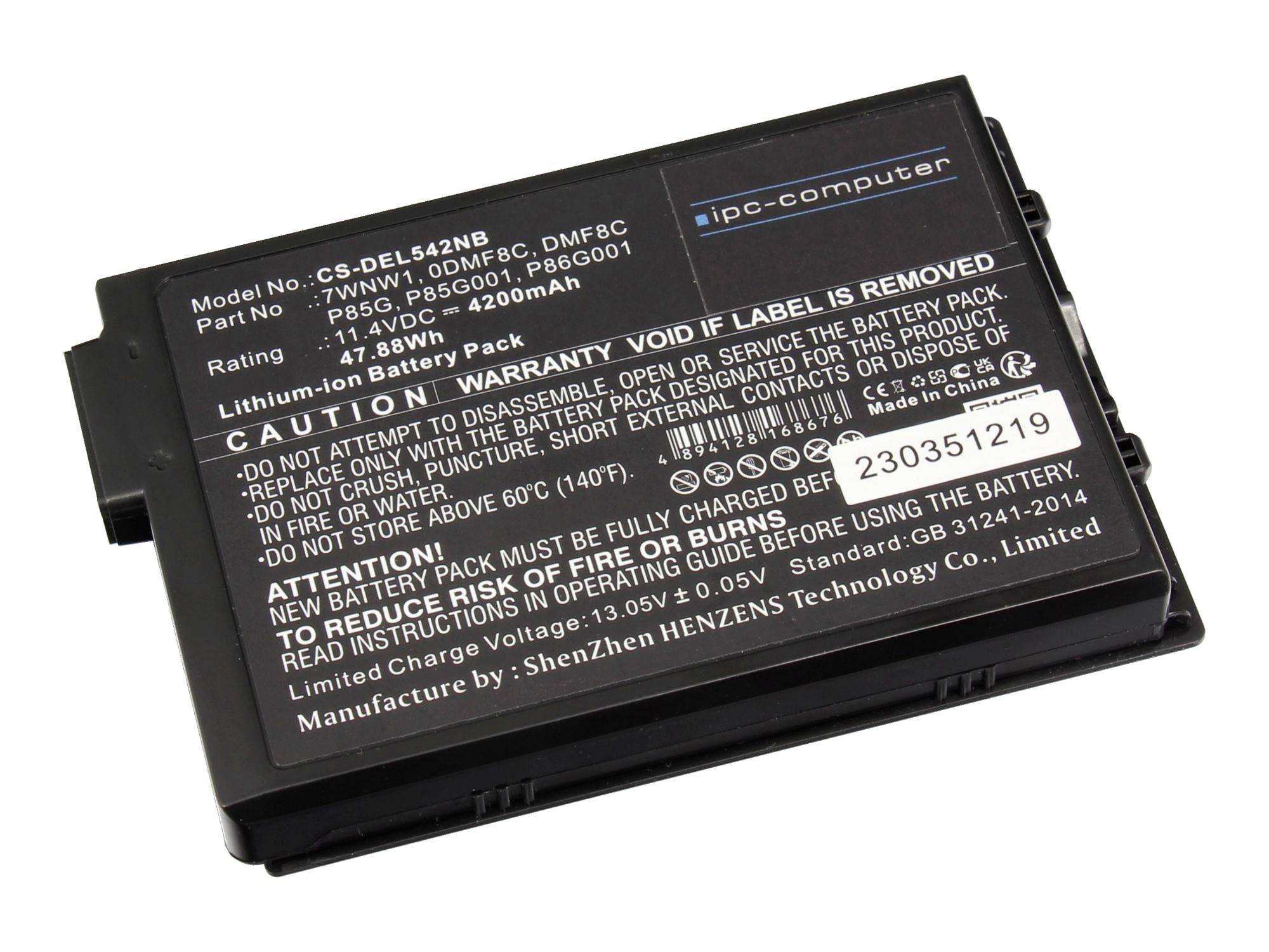 ipc-computer Notebook-Akku Akku 1Y62C REPLACE 11.40 V 4200 mAh IPC-Computer
