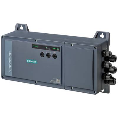 Siemens SITOP PBF6200 industrielles Stromversorgungsgerät mit Status-LEDs, drei Einstellreglern und Kabelverbindern auf der rechten Seite.