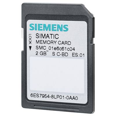 Eine Siemens SIMATIC Speicherkarte, 2 GB, mit der Bezeichnung „SMC 01e6c61c04" und „6ES7954-8LP01-0AA0".