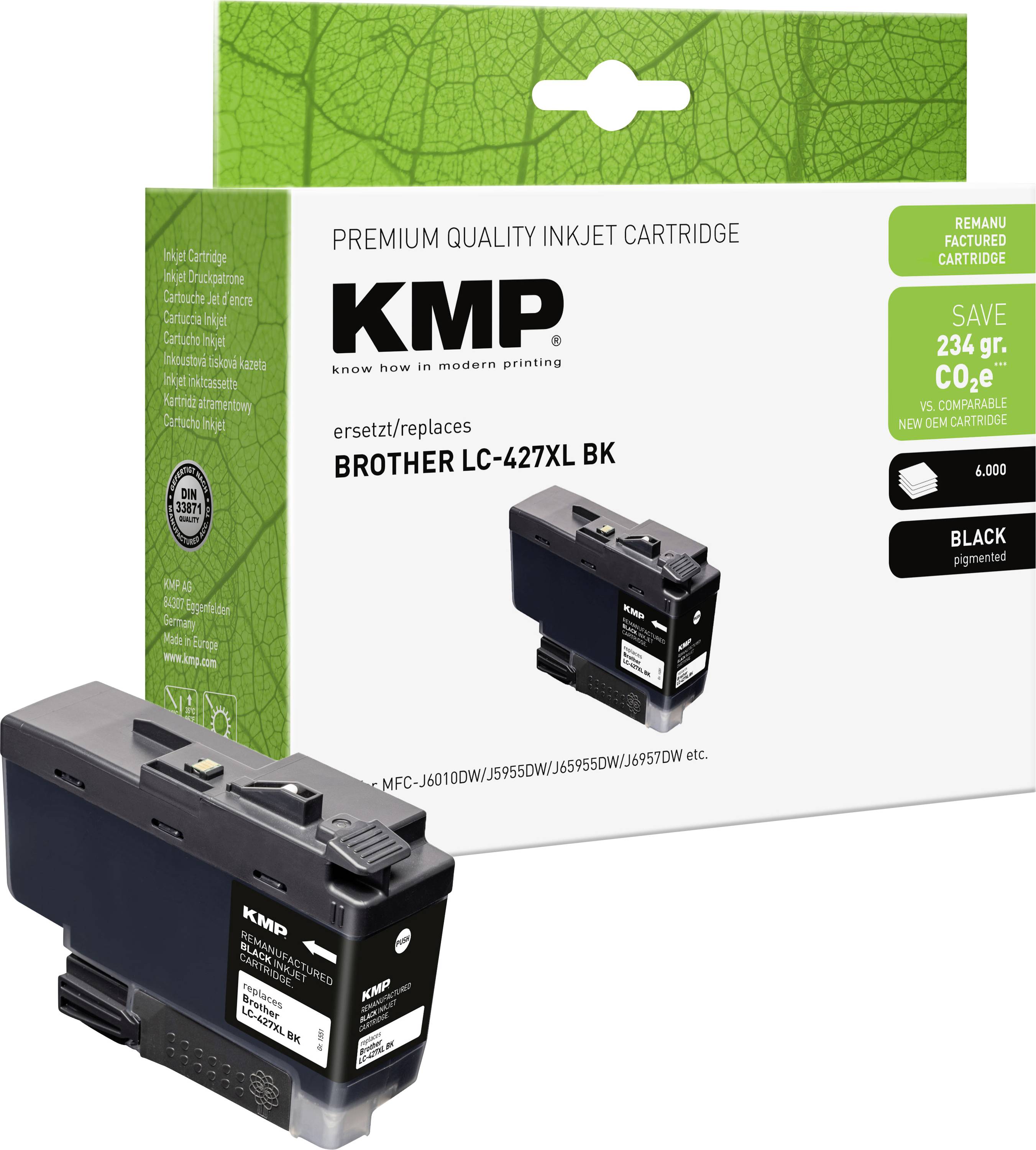 KMP Druckerpatrone ersetzt Brother LC427XLBK Kompatibel Schwarz 1551,4001 1551,4001